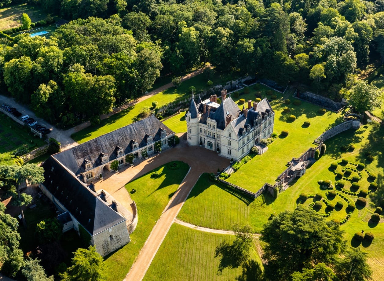 Vue aérienne du Château de La Bourdaisière